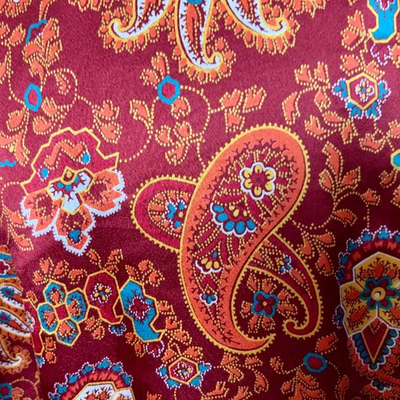 Vintage Cacique Lingerie Satin Polyester Paisley Print Robe Sz M - Picture 12 of 16